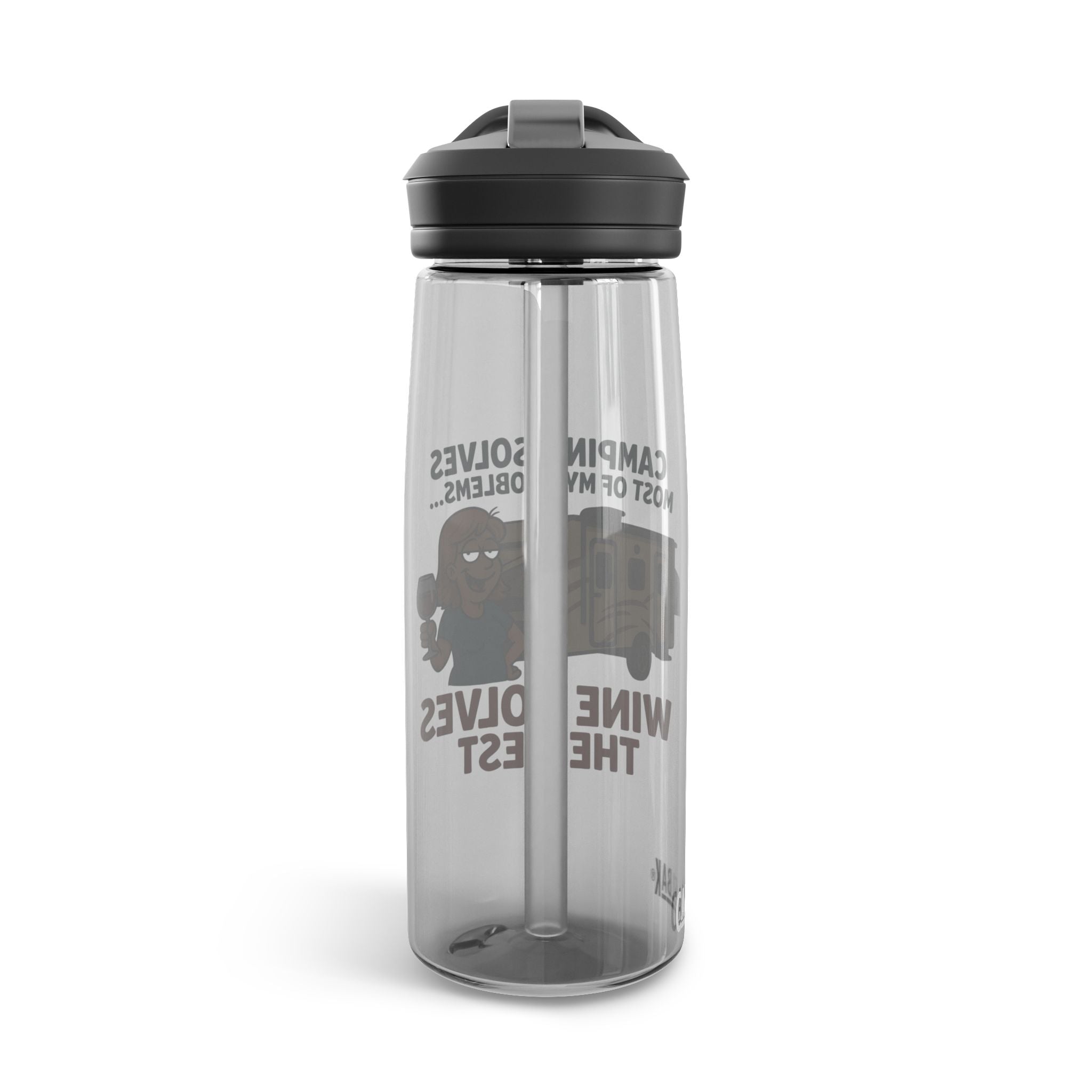 Camping Water Bottle with Fun Quote | Travel Mug, Outdoor Gear, Gift for Campers, Hydration Bottle, Adventure Accessory