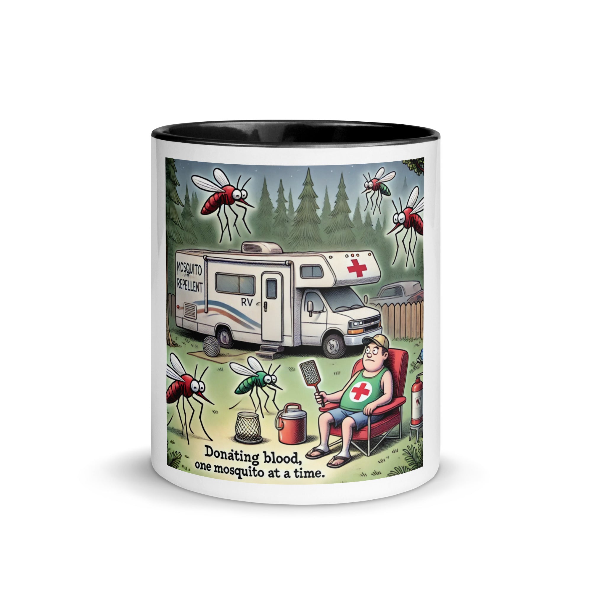 Mug with Color Inside - Donating blood, one mosquito at a time.