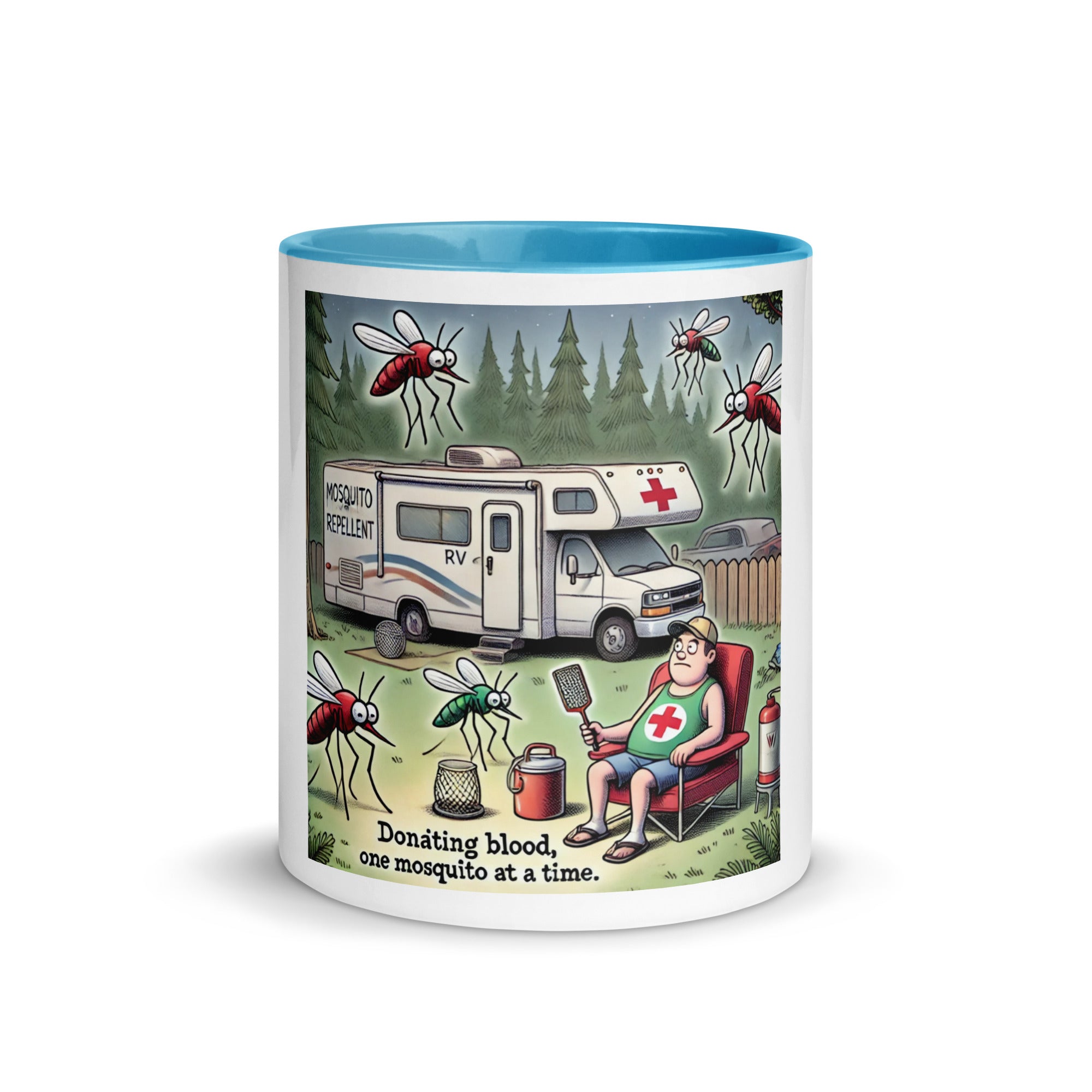 Mug with Color Inside - Donating blood, one mosquito at a time.