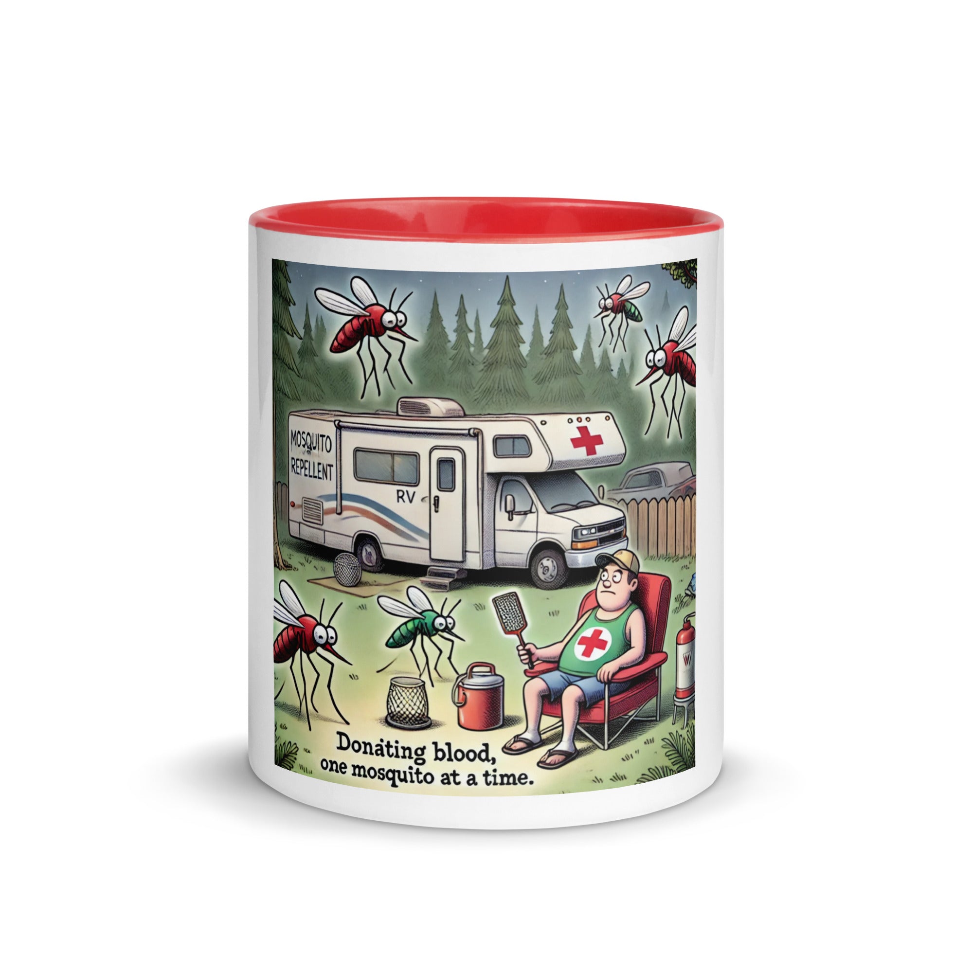 Mug with Color Inside - Donating blood, one mosquito at a time.