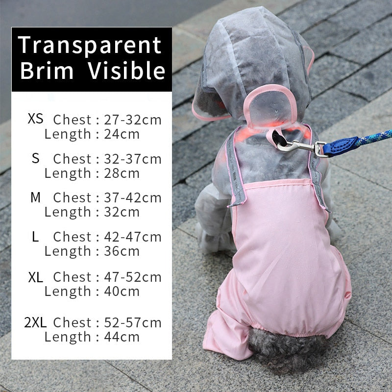 HOOPET Pet Dog Raincoat Clothes Waterproof Rain Jumpsuit For Small Dogs Outdoor Pet Clothing Coat Pet Supplies