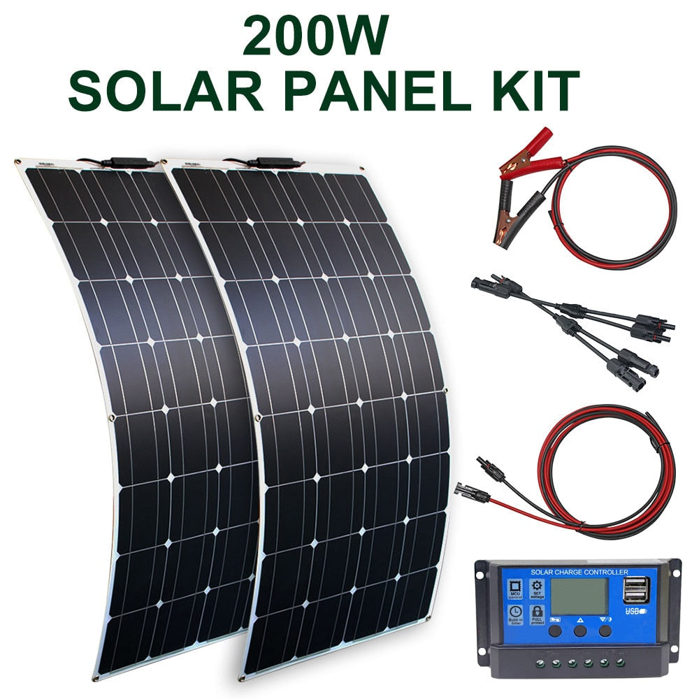 200w/300w solar panel kit for home or outdoor camping with home system regulator