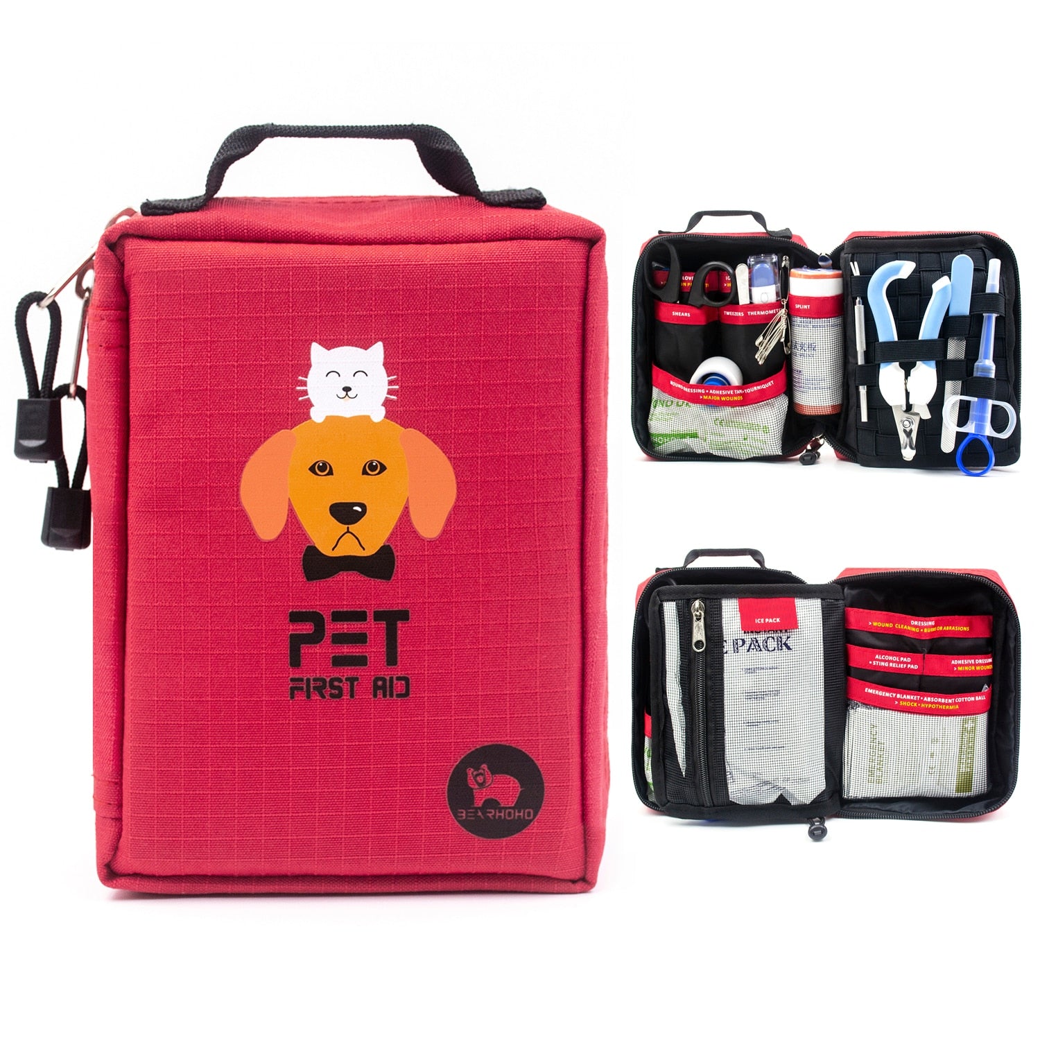 Dog/Cat First Aid Kit, 160pcs w/Lightweight Waterproof Case, Perfect For Camping!
